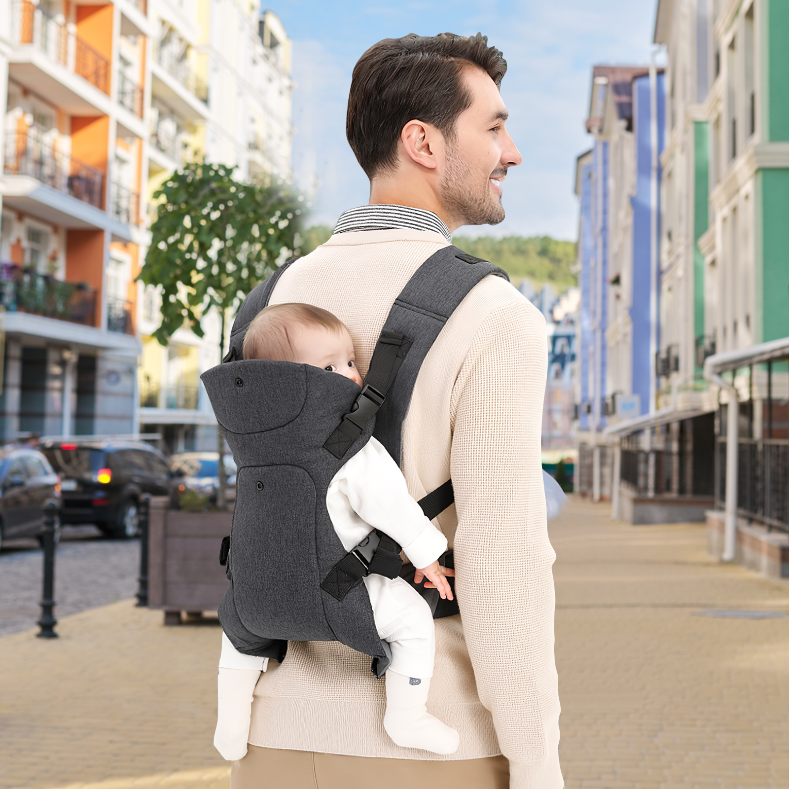 Baby Carrier for Newborns Baby Ergonomic for Toddlers Adjustable Hip Strap Shoulder Strap Front and Back Carry for 1-36 Months
