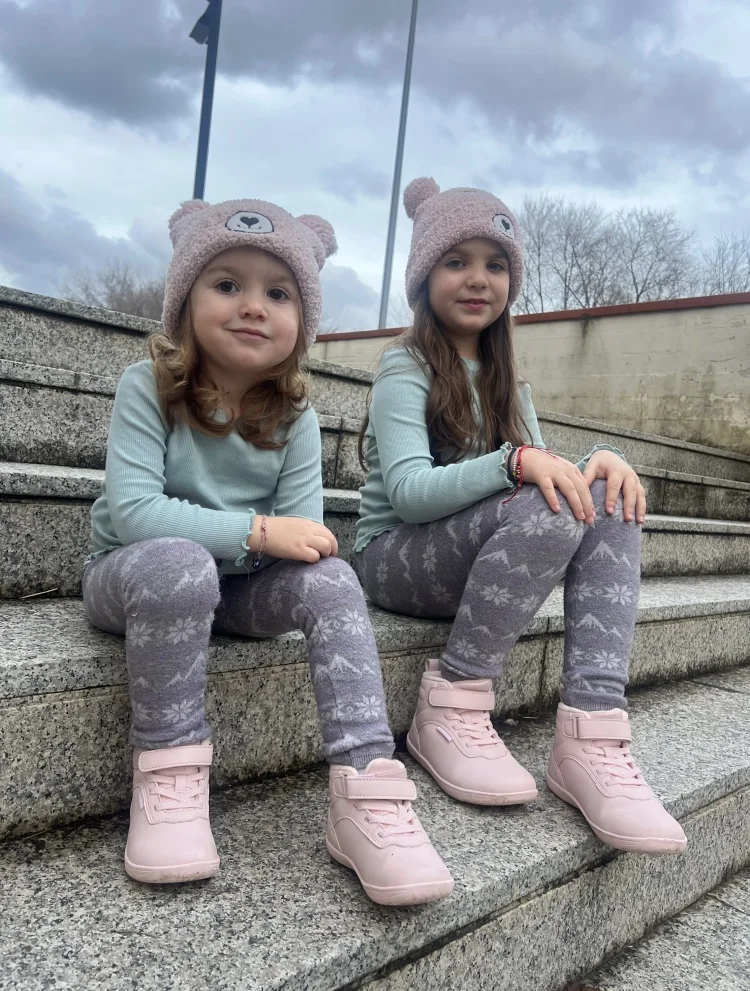 HOBIBEAR Kids Winter Barefoot Shoes Little/Big/Kid Wide Toe Box Warm Faux Fur Lined Ankle Hook-Loop Sneakers