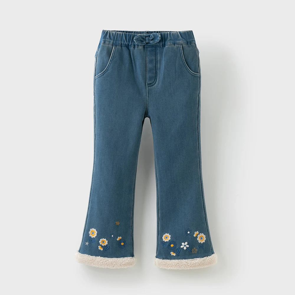 Dave Bella Girls Bootcut Velvet Jean Autumn Winter Children Loose Elastic Pants Jeans Outdoor Party Formal Trousers DK4253638