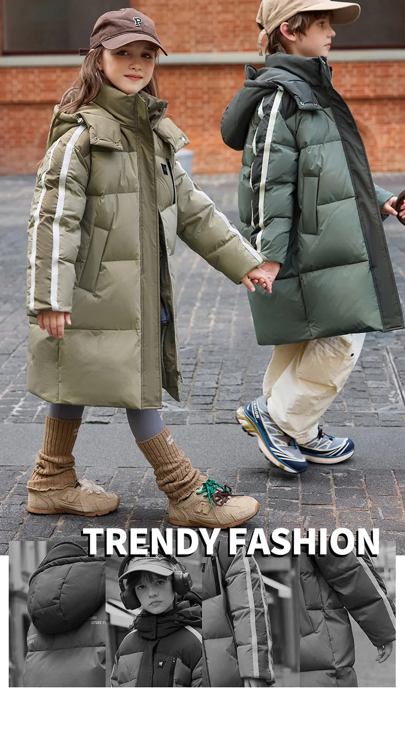 OLEKID 2025 Winter Children Girls Down Jacket Thick Warm Long Teenage Girl Down Jacket Coat 6-14 Years Kids Boy Parkas Outerwear