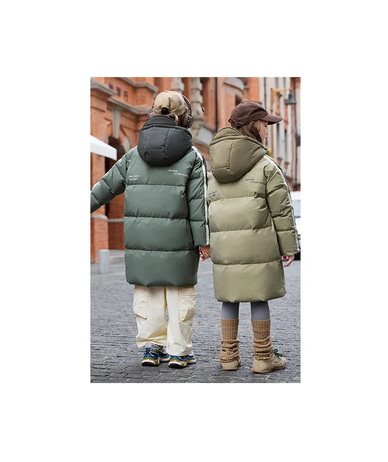 OLEKID 2025 Winter Children Girls Down Jacket Thick Warm Long Teenage Girl Down Jacket Coat 6-14 Years Kids Boy Parkas Outerwear