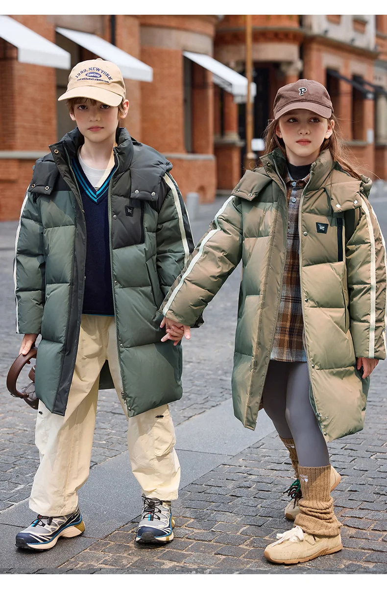 OLEKID 2025 Winter Children Girls Down Jacket Thick Warm Long Teenage Girl Down Jacket Coat 6-14 Years Kids Boy Parkas Outerwear