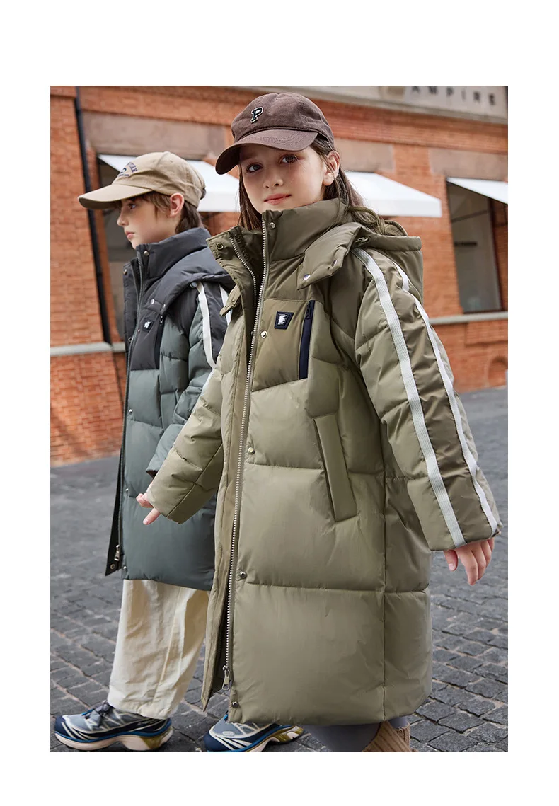 OLEKID 2025 Winter Children Girls Down Jacket Thick Warm Long Teenage Girl Down Jacket Coat 6-14 Years Kids Boy Parkas Outerwear
