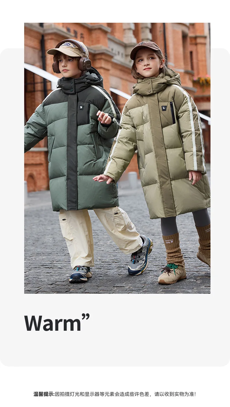OLEKID 2025 Winter Children Girls Down Jacket Thick Warm Long Teenage Girl Down Jacket Coat 6-14 Years Kids Boy Parkas Outerwear