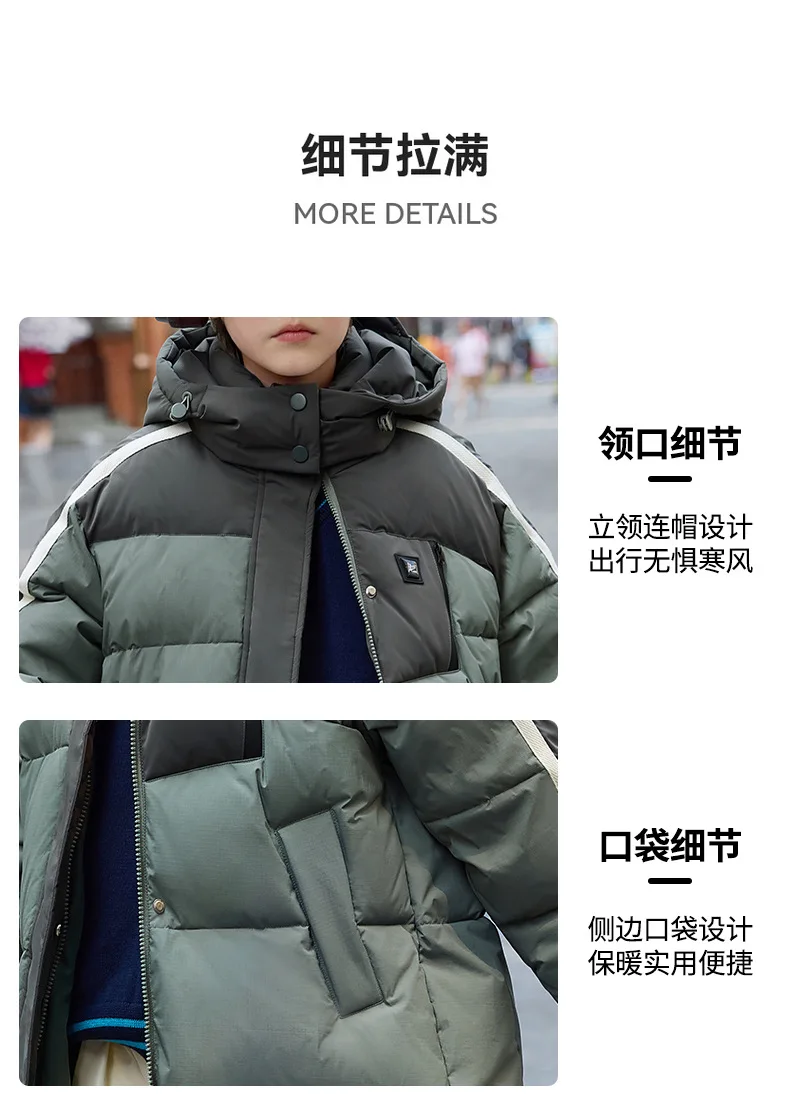 OLEKID 2025 Winter Children Girls Down Jacket Thick Warm Long Teenage Girl Down Jacket Coat 6-14 Years Kids Boy Parkas Outerwear