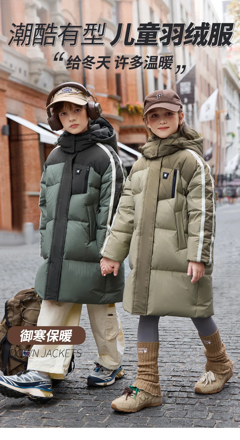 OLEKID 2025 Winter Children Girls Down Jacket Thick Warm Long Teenage Girl Down Jacket Coat 6-14 Years Kids Boy Parkas Outerwear