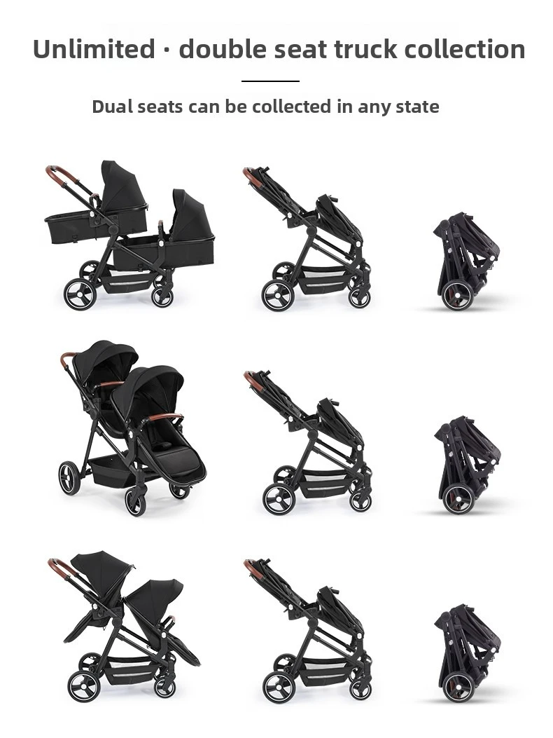 Twin Stroller with Car Seats. Can Be Taken on Board An Airplane. , Can Be Disassembled Into A Lightweight Baby Stroller