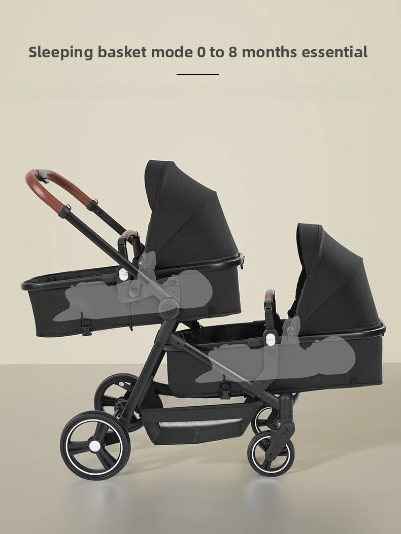 Twin Stroller with Car Seats. Can Be Taken on Board An Airplane. , Can Be Disassembled Into A Lightweight Baby Stroller