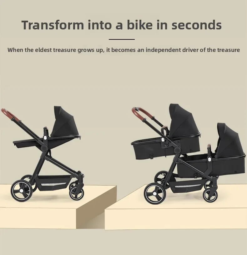 Twin Stroller with Car Seats. Can Be Taken on Board An Airplane. , Can Be Disassembled Into A Lightweight Baby Stroller