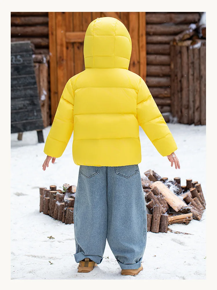 Children Boys Winter Duck Down Jackets Windproof Hooded Thick Warm Kids Boys Outerwear Coat Junior Boys Zipper Ski Coat Outfits