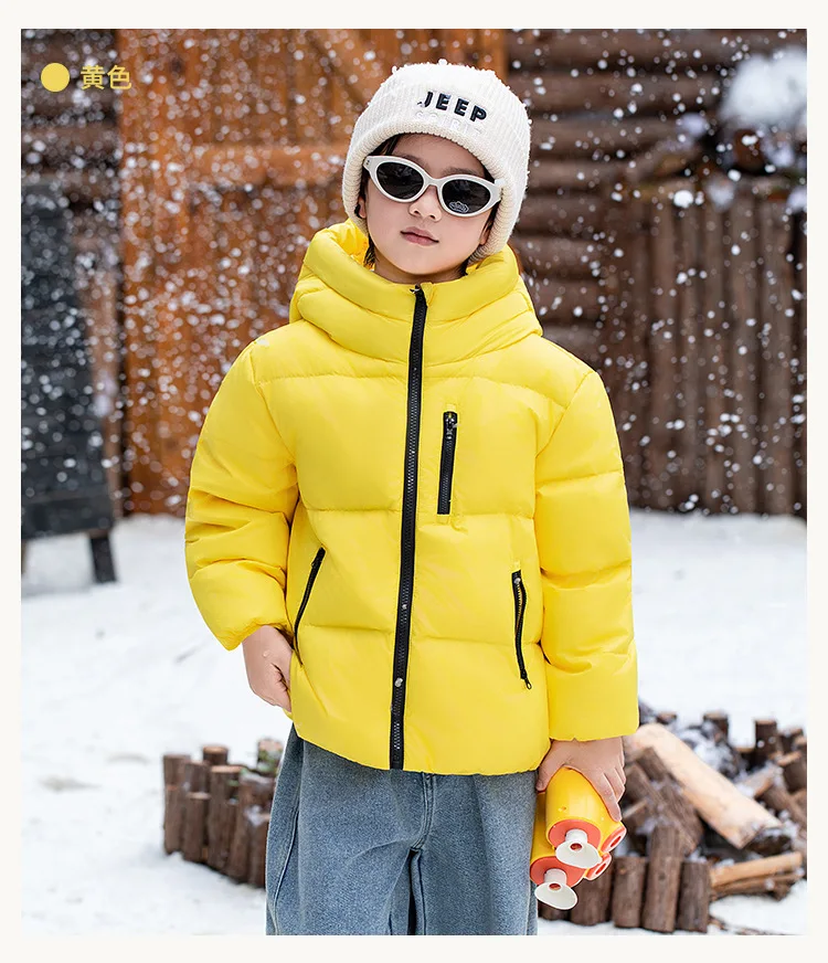 Children Boys Winter Duck Down Jackets Windproof Hooded Thick Warm Kids Boys Outerwear Coat Junior Boys Zipper Ski Coat Outfits