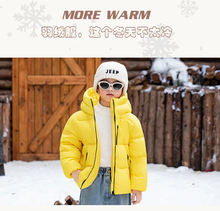 Children Boys Winter Duck Down Jackets Windproof Hooded Thick Warm Kids Boys Outerwear Coat Junior Boys Zipper Ski Coat Outfits
