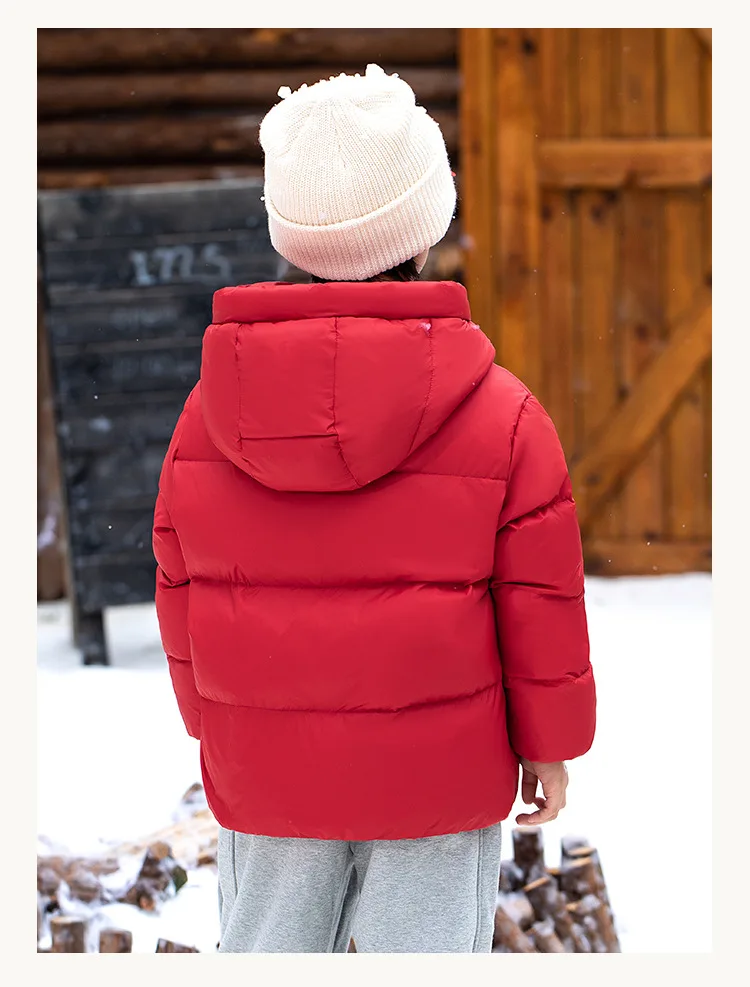 Children Boys Winter Duck Down Jackets Windproof Hooded Thick Warm Kids Boys Outerwear Coat Junior Boys Zipper Ski Coat Outfits