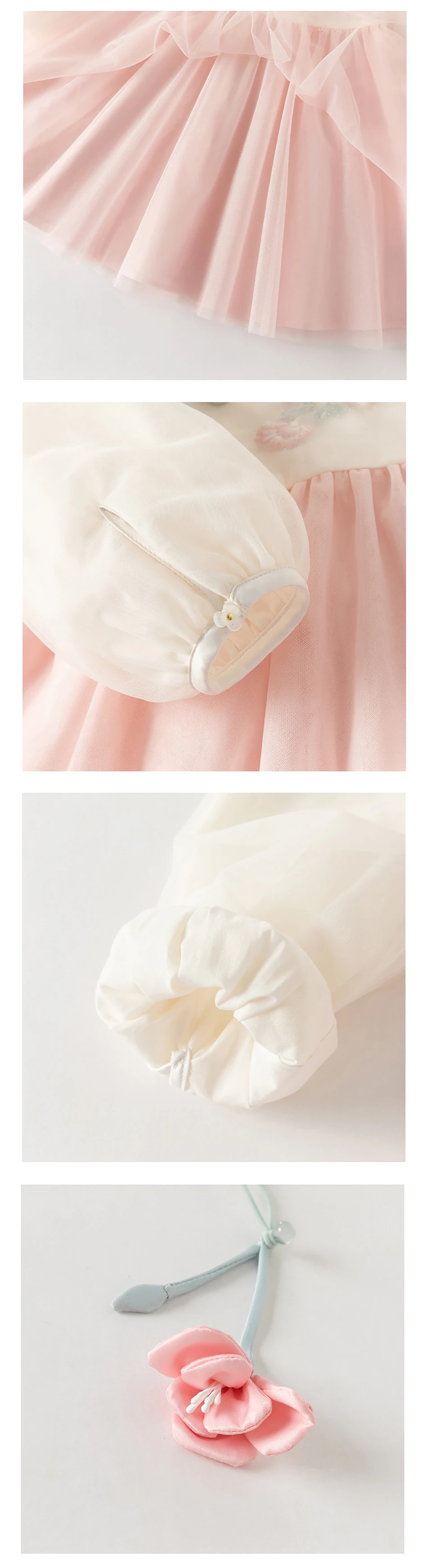 Dave Bella Children Mesh Dress Girls Clothes Spring Autumn Baby Charm Hanfu Dresses Chinese Style Sweet Elegant Party DB1261014