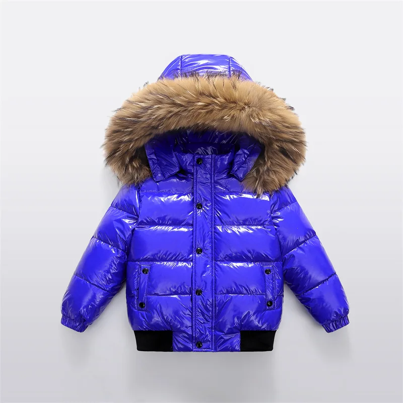 UNITIM Kids Baby Girls Down Jacket Hooded Glossy No-rinse Toddler Boys Down Coat Winter Thicken Warm Newborn Boys Parkas Outwear