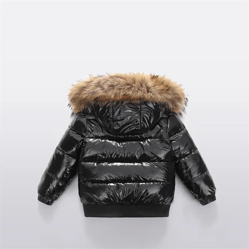 UNITIM Kids Baby Girls Down Jacket Hooded Glossy No-rinse Toddler Boys Down Coat Winter Thicken Warm Newborn Boys Parkas Outwear