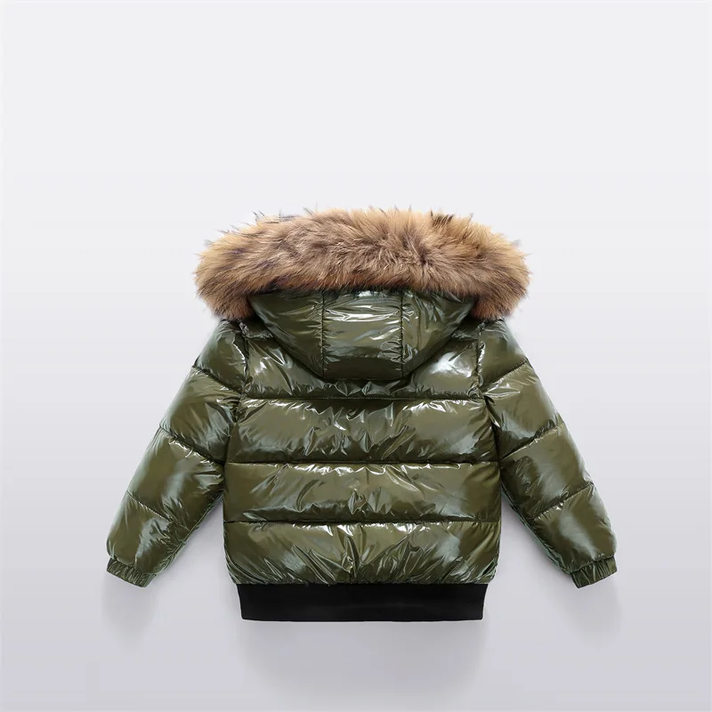 UNITIM Kids Baby Girls Down Jacket Hooded Glossy No-rinse Toddler Boys Down Coat Winter Thicken Warm Newborn Boys Parkas Outwear