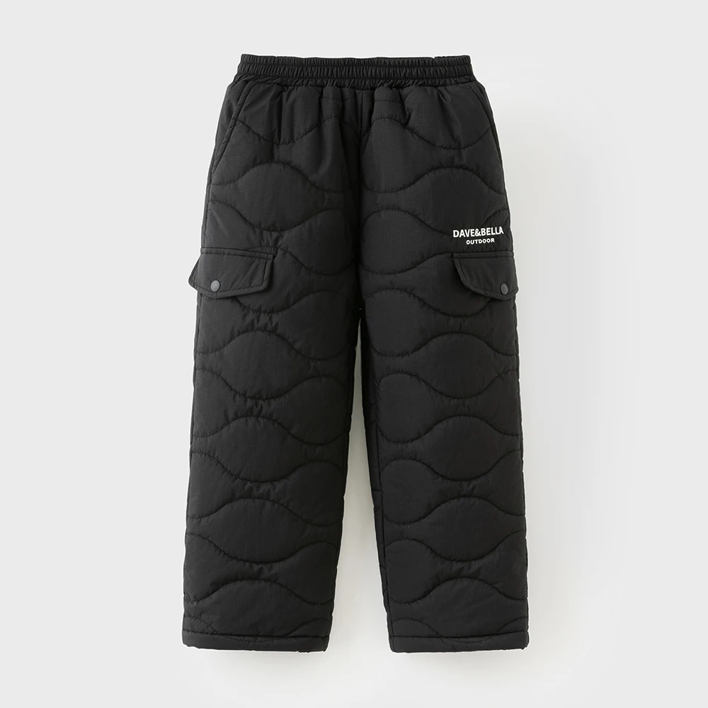 Dave Bella Children Wide Leg Cotton-pad Pants Winter Thicken Boys Straight Pants Casual Warm Waterproof Trousers DK4254292