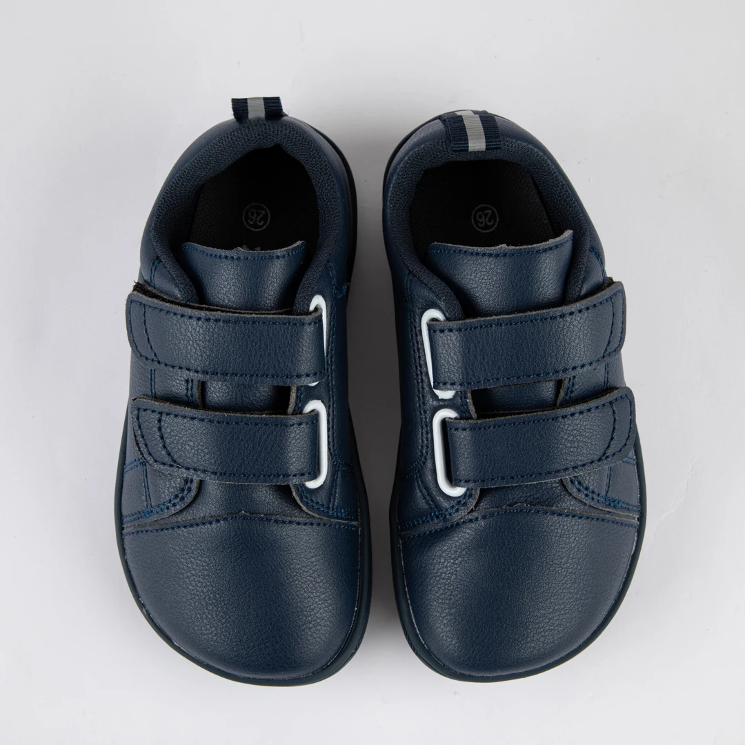 ZZFABER Soft Fiber Leather Casual Shoes Flixible Barefoot Sneakers for Boys
