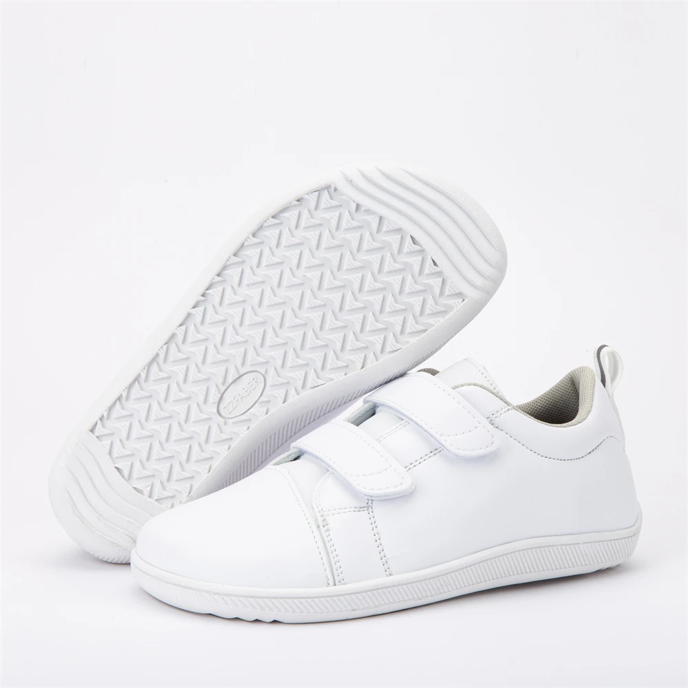ZZFABER Soft Fiber Leather Casual Shoes Flixible Barefoot Sneakers for Boys