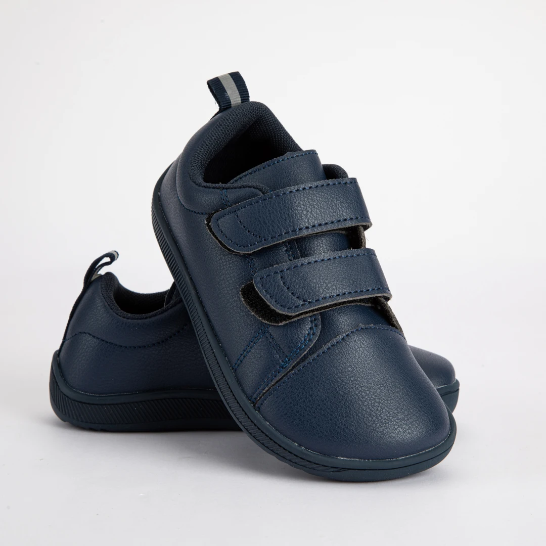 ZZFABER Soft Fiber Leather Casual Shoes Flixible Barefoot Sneakers for Boys