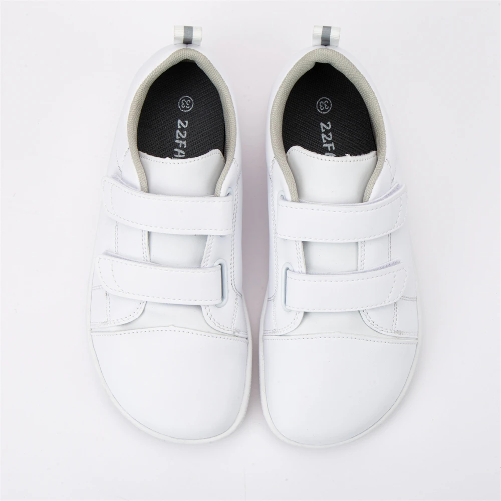 ZZFABER Soft Fiber Leather Casual Shoes Flixible Barefoot Sneakers for Boys