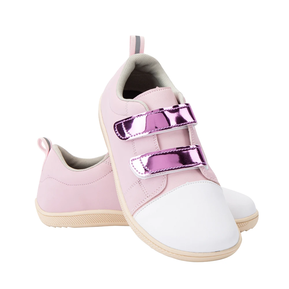ZZFABER Soft Fiber Leather Casual Shoes Flixible Barefoot Sneakers for Boys