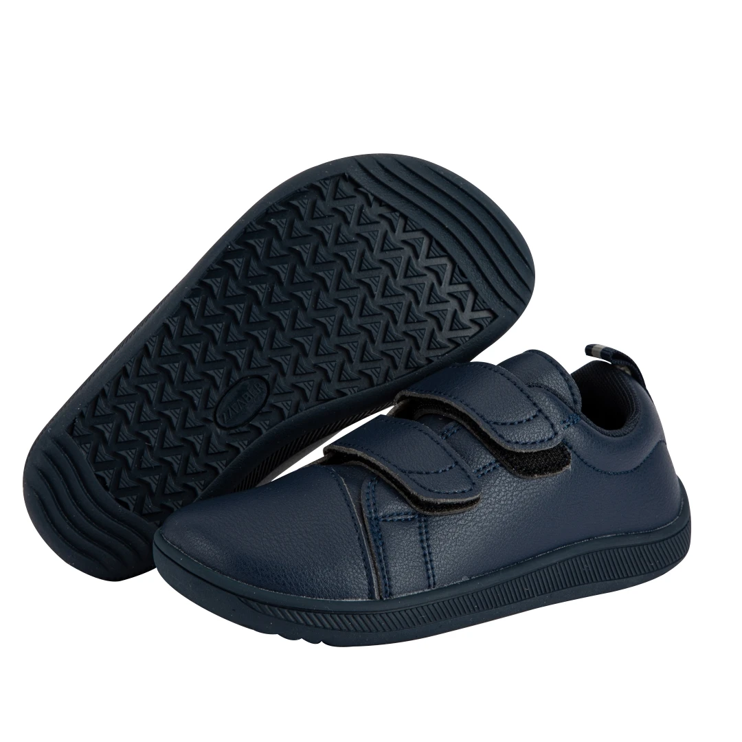 ZZFABER Soft Fiber Leather Casual Shoes Flixible Barefoot Sneakers for Boys
