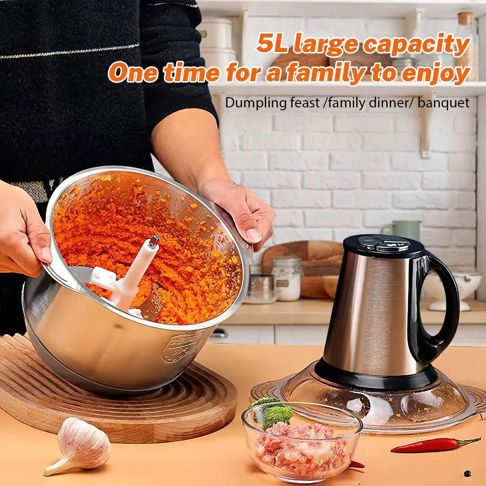 OWJHE N1000W Meat Grinder Kitchen Chopper 6L Electric Home Meat Grinders Stainless Steel Baby Vegetable Food Processor Blender