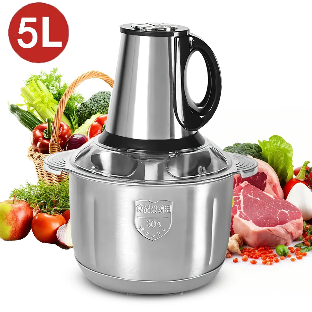 OWJHE N1000W Meat Grinder Kitchen Chopper 6L Electric Home Meat Grinders Stainless Steel Baby Vegetable Food Processor Blender