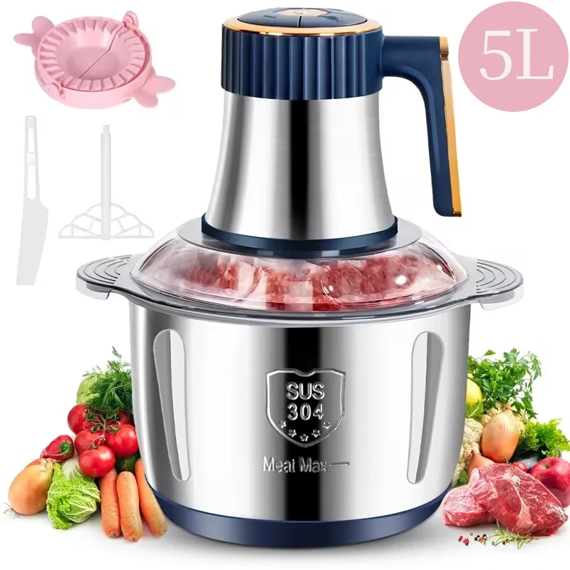 OWJHE N1000W Meat Grinder Kitchen Chopper 6L Electric Home Meat Grinders Stainless Steel Baby Vegetable Food Processor Blender