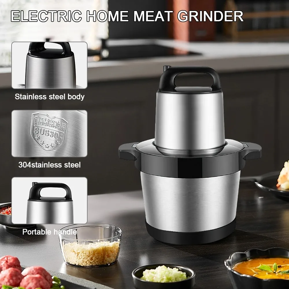 OWJHE N1000W Meat Grinder Kitchen Chopper 6L Electric Home Meat Grinders Stainless Steel Baby Vegetable Food Processor Blender