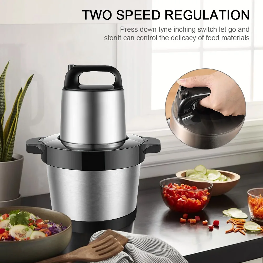 OWJHE N1000W Meat Grinder Kitchen Chopper 6L Electric Home Meat Grinders Stainless Steel Baby Vegetable Food Processor Blender
