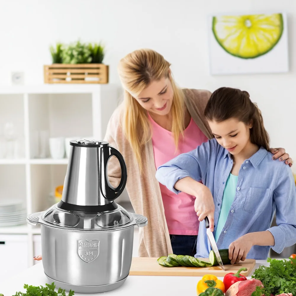 OWJHE N1000W Meat Grinder Kitchen Chopper 6L Electric Home Meat Grinders Stainless Steel Baby Vegetable Food Processor Blender
