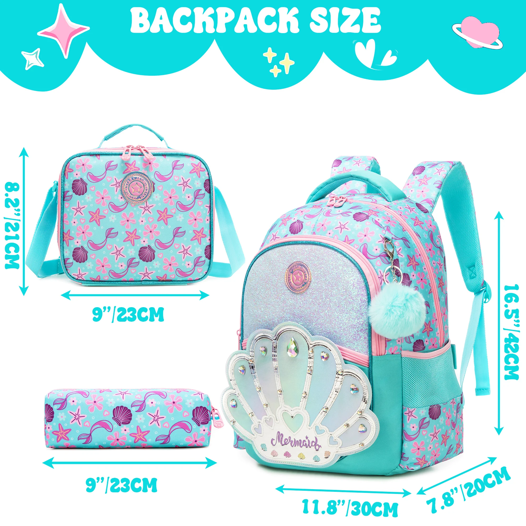 Meetbelify Kids School Backpacks for Girls Boys Backpack with Lunch Bag for Elmentary Students