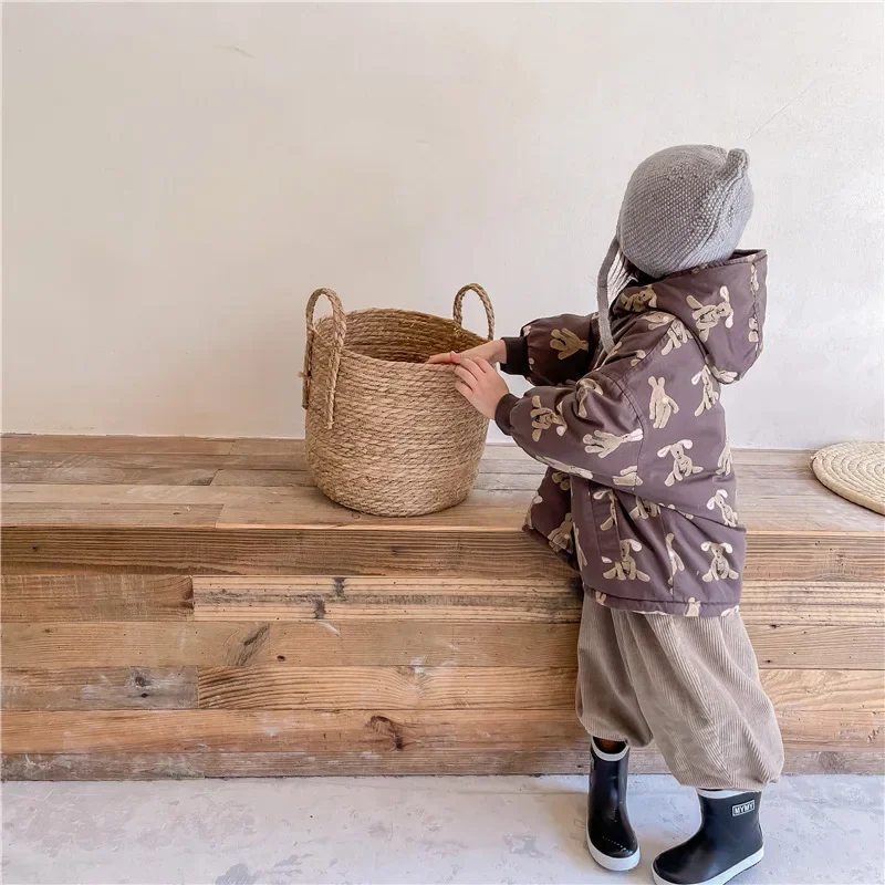 Children From 1 To 7 Years Outerwear Cartoon Kids Thick Padded Coat With Hood Korean Baby Clothing Girl Boy Jacket Warm Winter
