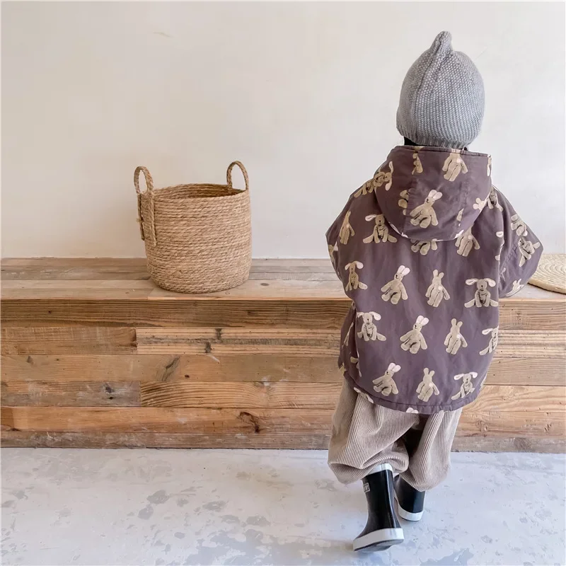Children From 1 To 7 Years Outerwear Cartoon Kids Thick Padded Coat With Hood Korean Baby Clothing Girl Boy Jacket Warm Winter