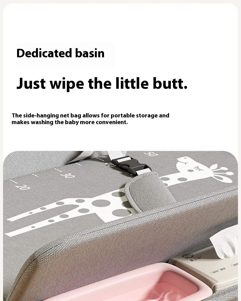 Multifunctional Baby Diaper-Changing Table Adjustable Baby Caring Table Newborn Removable Folding Diaper Changing Table