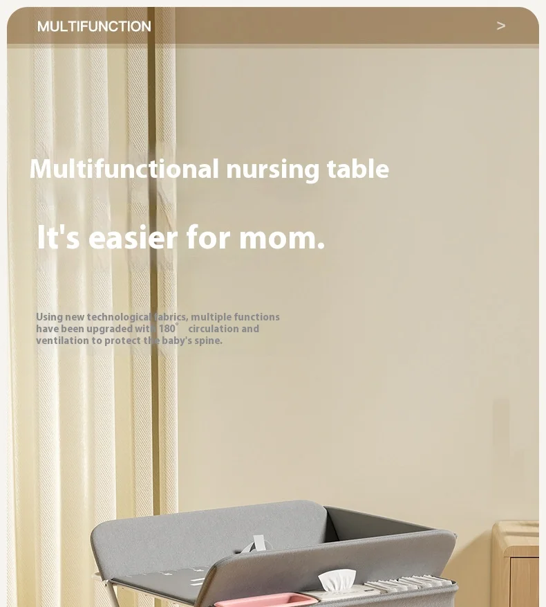 Multifunctional Baby Diaper-Changing Table Adjustable Baby Caring Table Newborn Removable Folding Diaper Changing Table