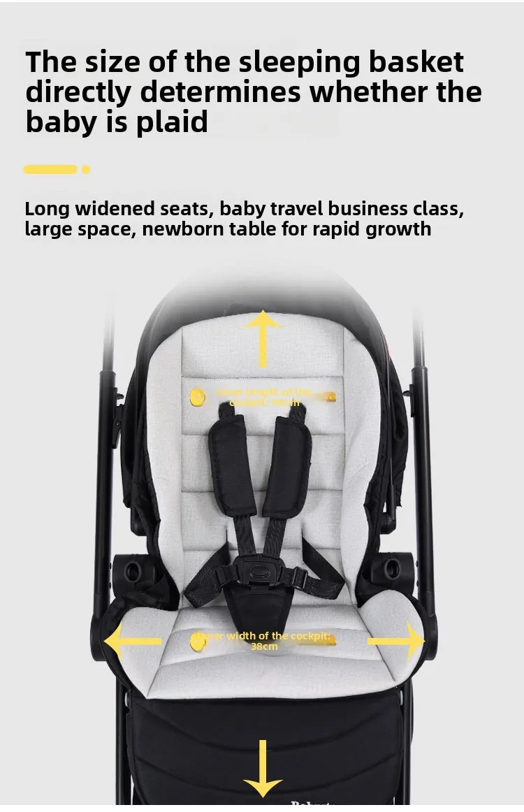 Highview Baby Stroller Can Sit or Lie Down, Lightweight and Foldable, Newborn Baby Umbrella Stroller,Four-wheel Two-way Stroller