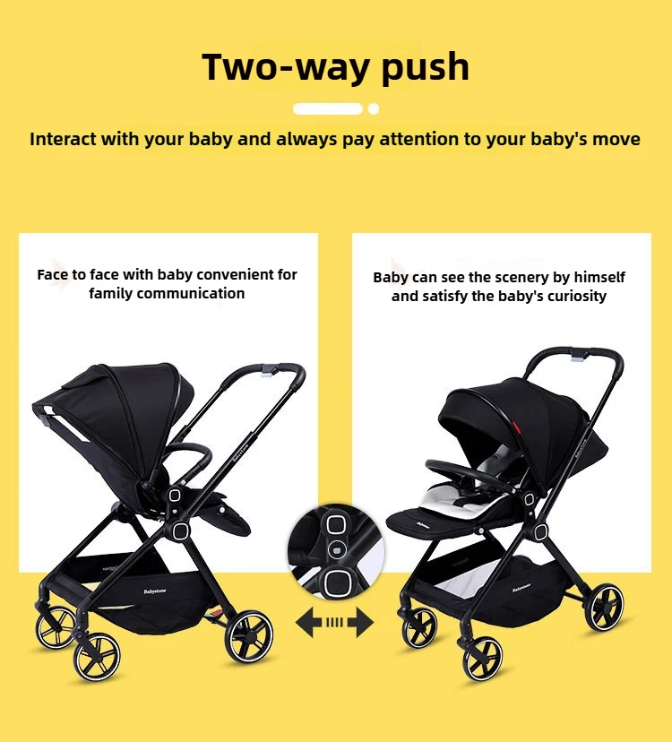 Highview Baby Stroller Can Sit or Lie Down, Lightweight and Foldable, Newborn Baby Umbrella Stroller,Four-wheel Two-way Stroller