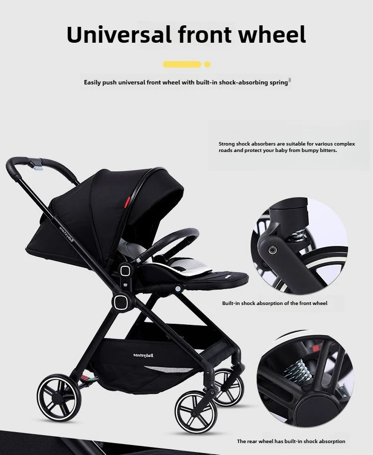 Highview Baby Stroller Can Sit or Lie Down, Lightweight and Foldable, Newborn Baby Umbrella Stroller,Four-wheel Two-way Stroller