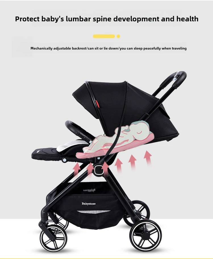 Highview Baby Stroller Can Sit or Lie Down, Lightweight and Foldable, Newborn Baby Umbrella Stroller,Four-wheel Two-way Stroller