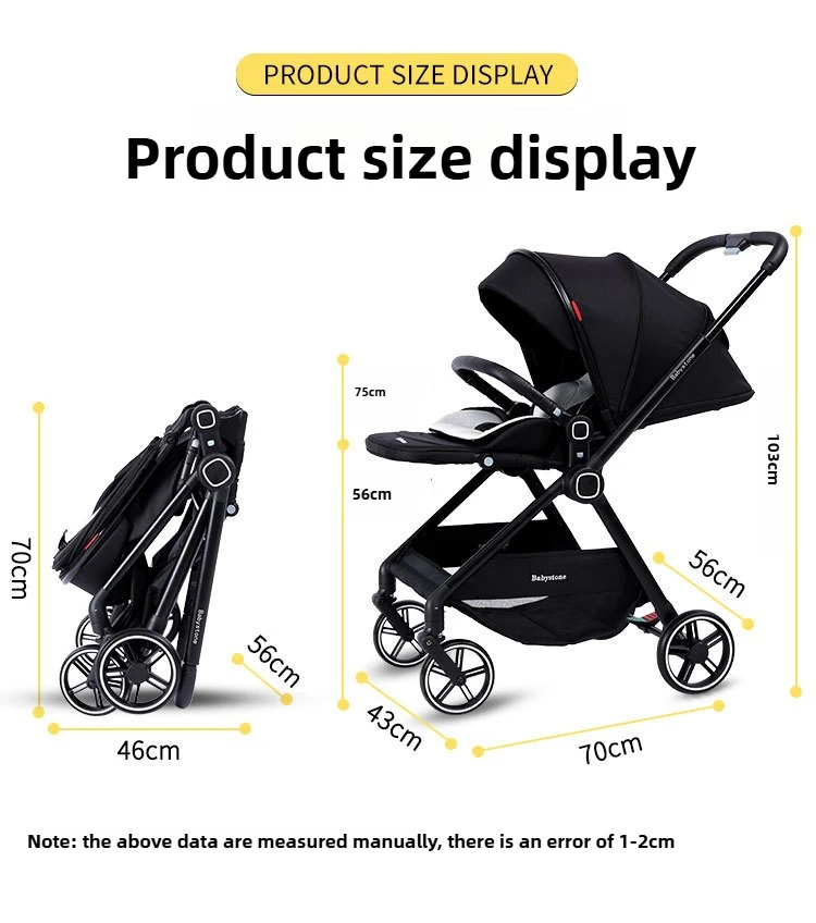 Highview Baby Stroller Can Sit or Lie Down, Lightweight and Foldable, Newborn Baby Umbrella Stroller,Four-wheel Two-way Stroller