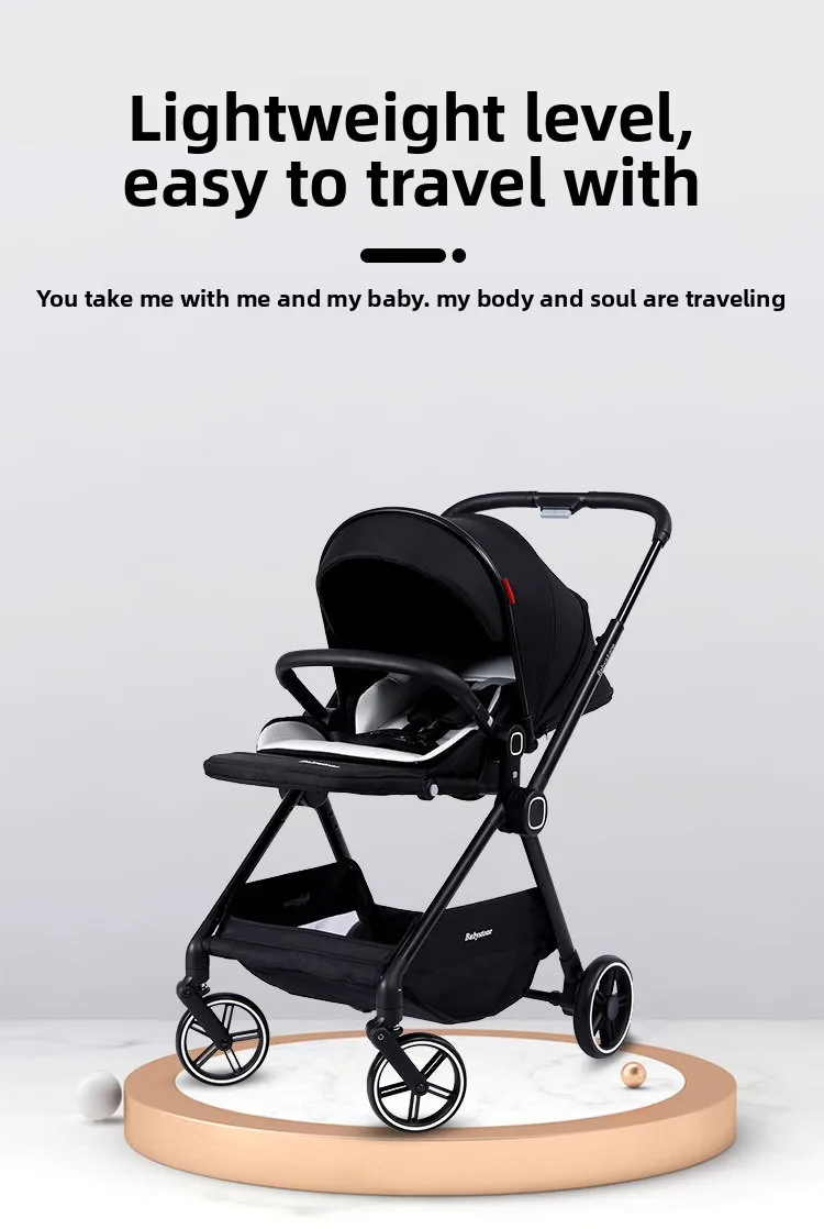 Highview Baby Stroller Can Sit or Lie Down, Lightweight and Foldable, Newborn Baby Umbrella Stroller,Four-wheel Two-way Stroller