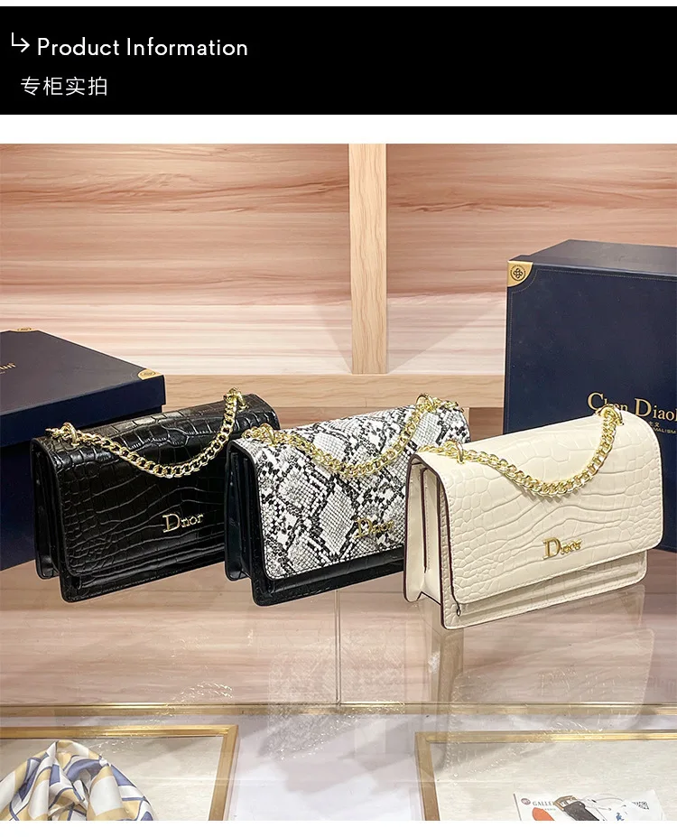 2026 New Stylish All Match Chain Decor Handbag Elegant Fashion Single Shoulder Crossbody Bag for Ladies