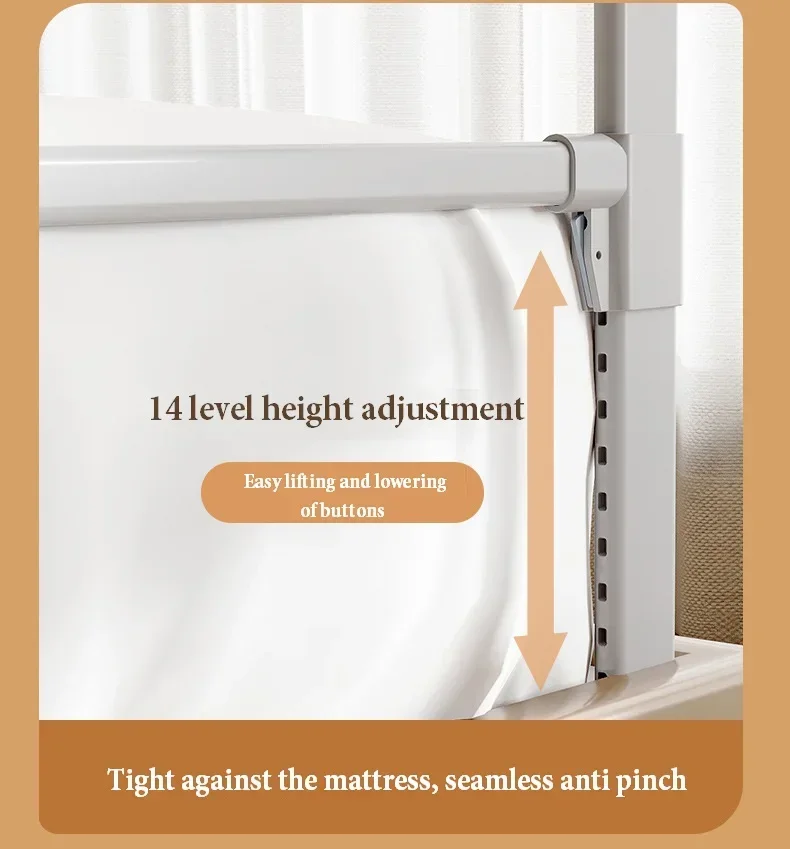IMBABY Bed Guardrail Anti Fall Baby Safety Bed Barrier Portable Crib Cover Adjustable Bed Rail Guard Bedroom Crib Bumpers
