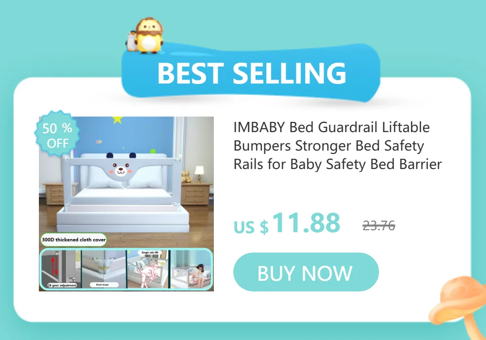 IMBABY Bed Guardrail Anti Fall Baby Safety Bed Barrier Portable Crib Cover Adjustable Bed Rail Guard Bedroom Crib Bumpers