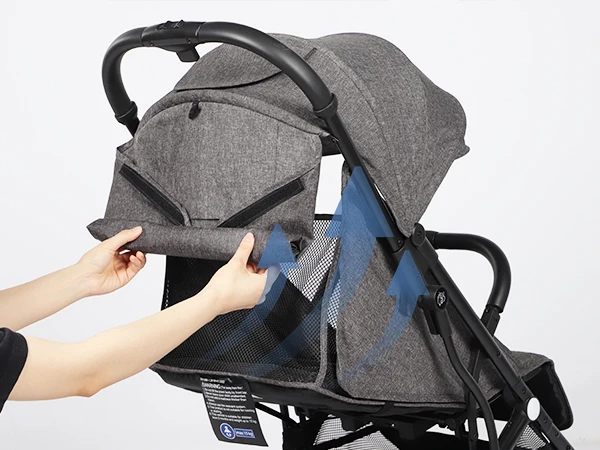 Baby Stroller Pushchair, One-Hand Foldable Compact Travel Stroller Buggy with Rain Cover&Mosquito Net, Lightweight Baby Pram