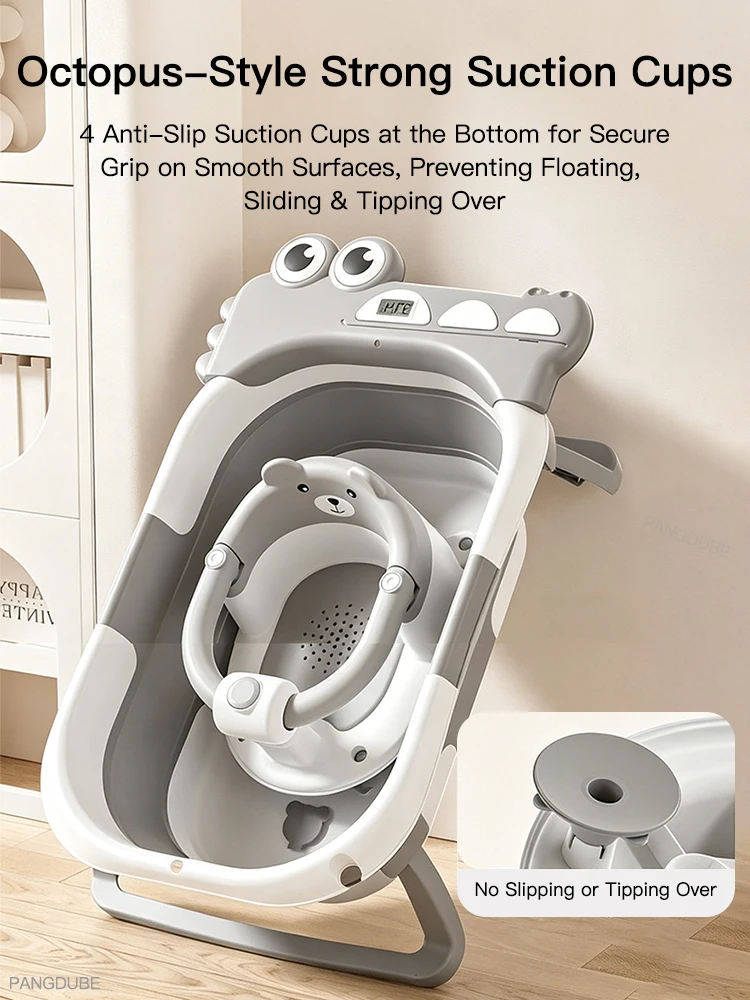 PANGDUBE Baby Bath Seat Cute Bear Non Slip Bathtub Chair for Infants Newborn 6~18 Months Baby Shower Bathing Seat